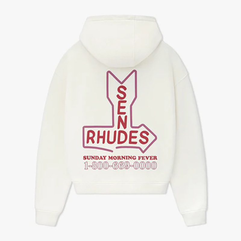 RHUDE FW24 colección de otoño y invierno Mustang palmeras totem impresión inglés americano sudadera encapuchada alta calle