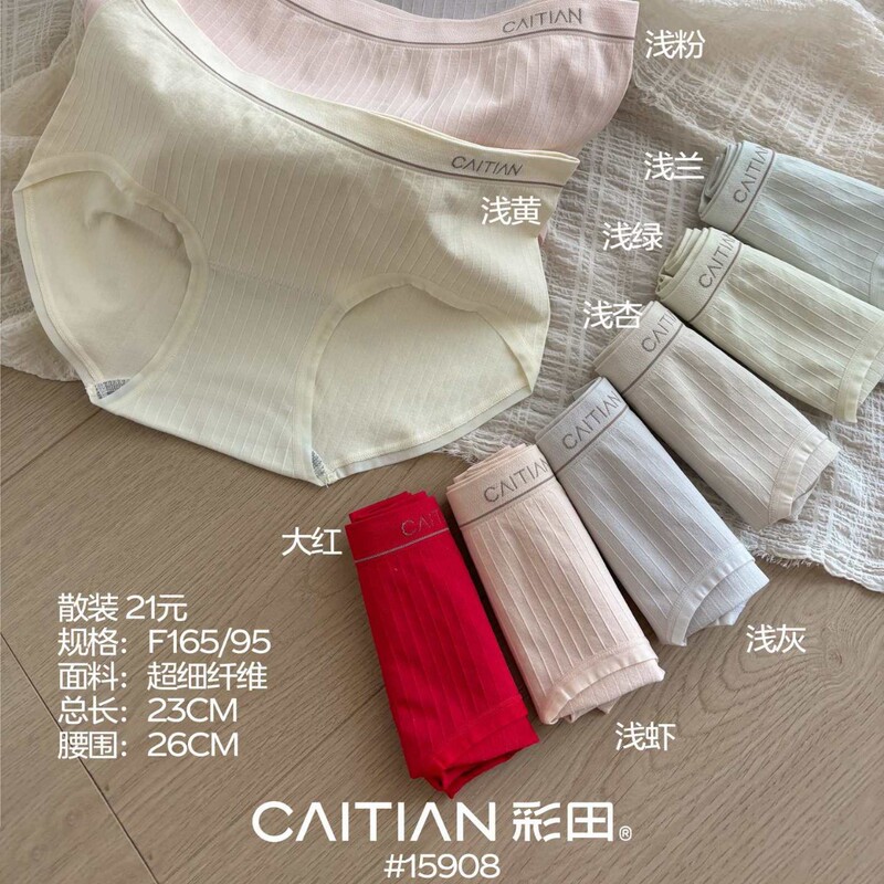 Caitian 15908 Microfiber Seamless Women's Mid-Waist Briefs Are Comfortable, Highly Elastic, Breathable, Nude and Soft Inside