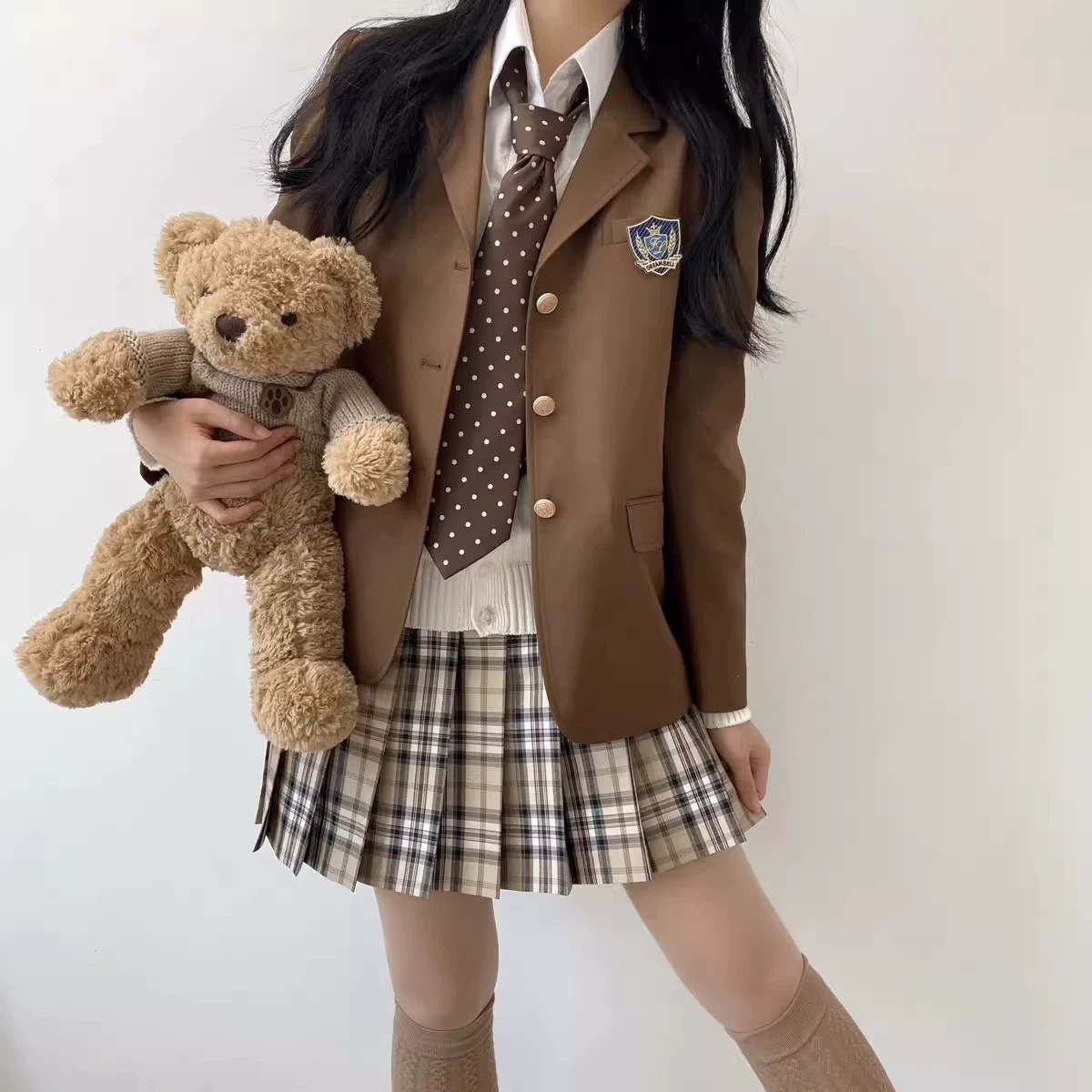 Genuine Japanese student pleated skirt, uniform, Japanese school skirt, classic suit jacket