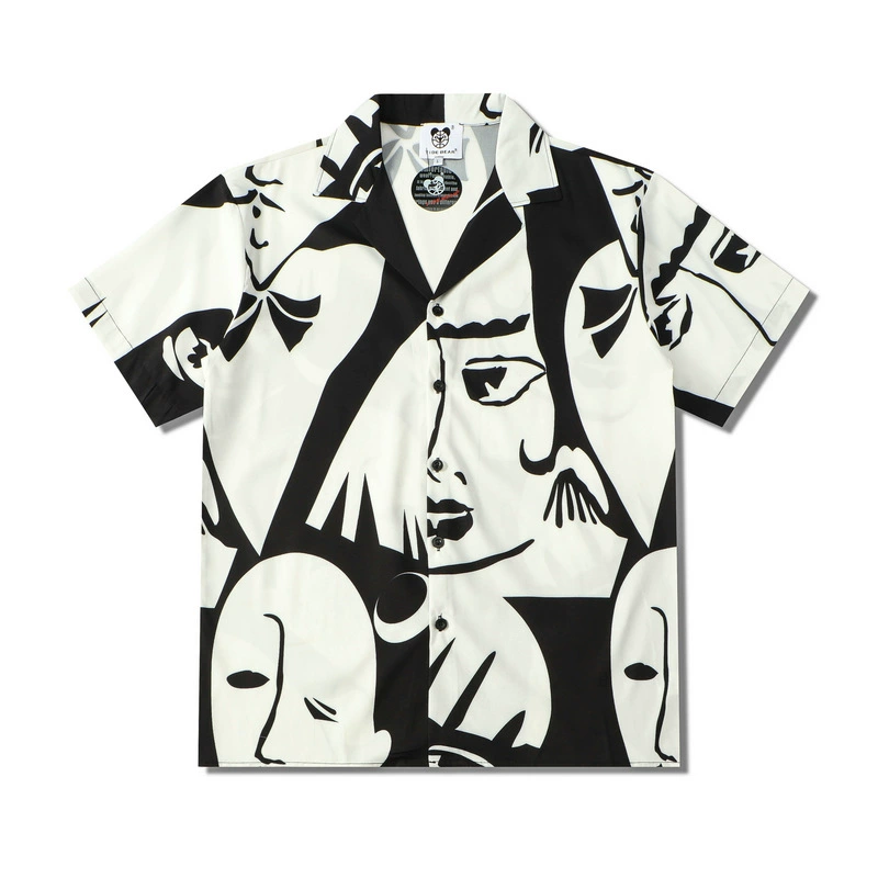 Mask, summer shirt, European style, for beloved, loose fit, with short sleeve