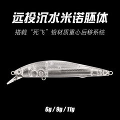 Long-range throw floating minnow sinking lure blank dead fly system hover transparent minnow blank