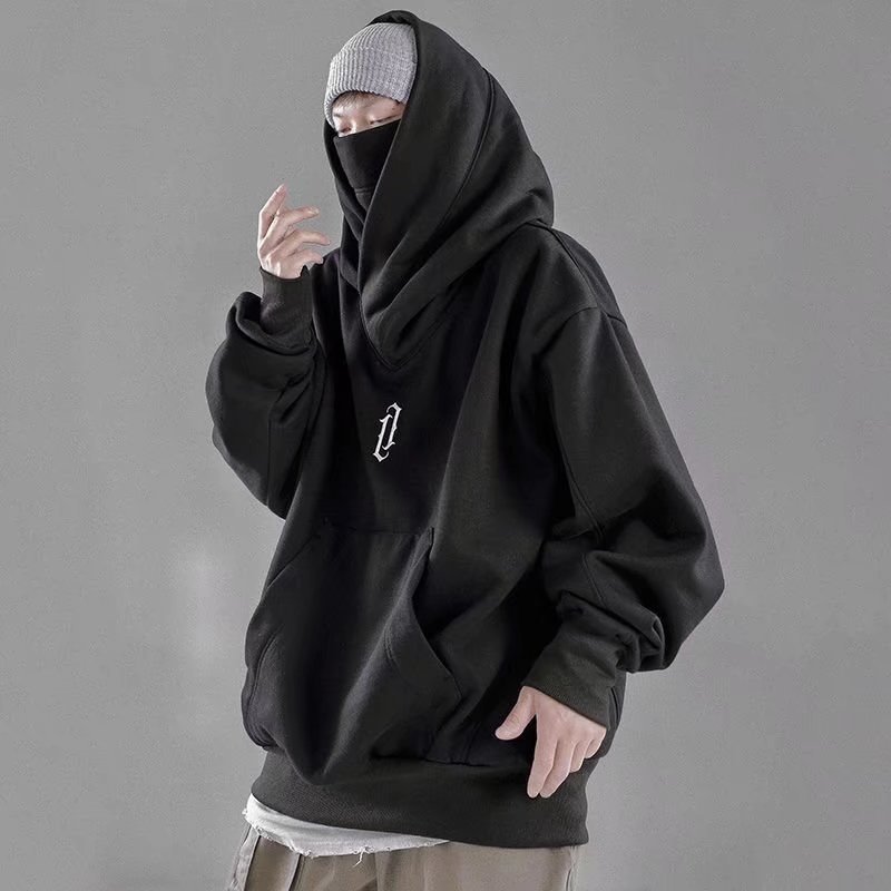 후드 스웨트 셔츠 남자의 가을과 겨울 높은 칼라 느슨한 새로운 탑 하이 스트리트 스타일 힙합 디아블로 스타일 레트로 홍콩 스타일 재킷