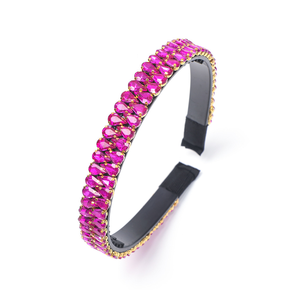 Einfacher Stil Einfarbig Strass Glas Diamant Haarband display picture 2