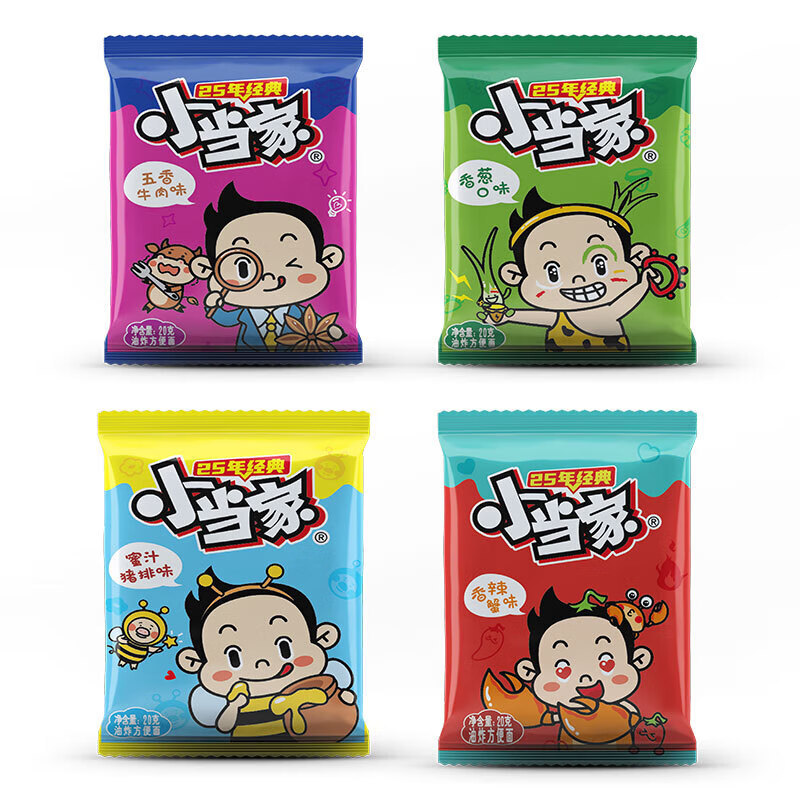 Unified Little Master Little Raccoon Dry Noodles 8090 Snack Food Whole Box Instant Noodles Convenient Noodles Nostalgic Snacks