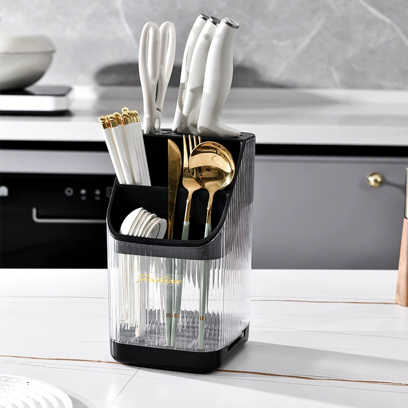 Multifunctional kitchen organizer, integrated cutting board & utensil storage, compact countertop