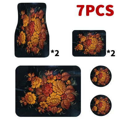 Universal Foot Pad, Car-Specific Cup Mats, Seven-Piece Set - q35