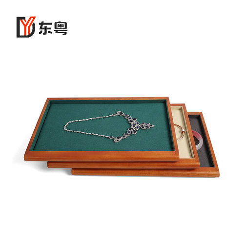 Solid wood jewelry display stand jewelry jewelry display tray ring pendant viewing pallet bracelet necklace tray storage tray