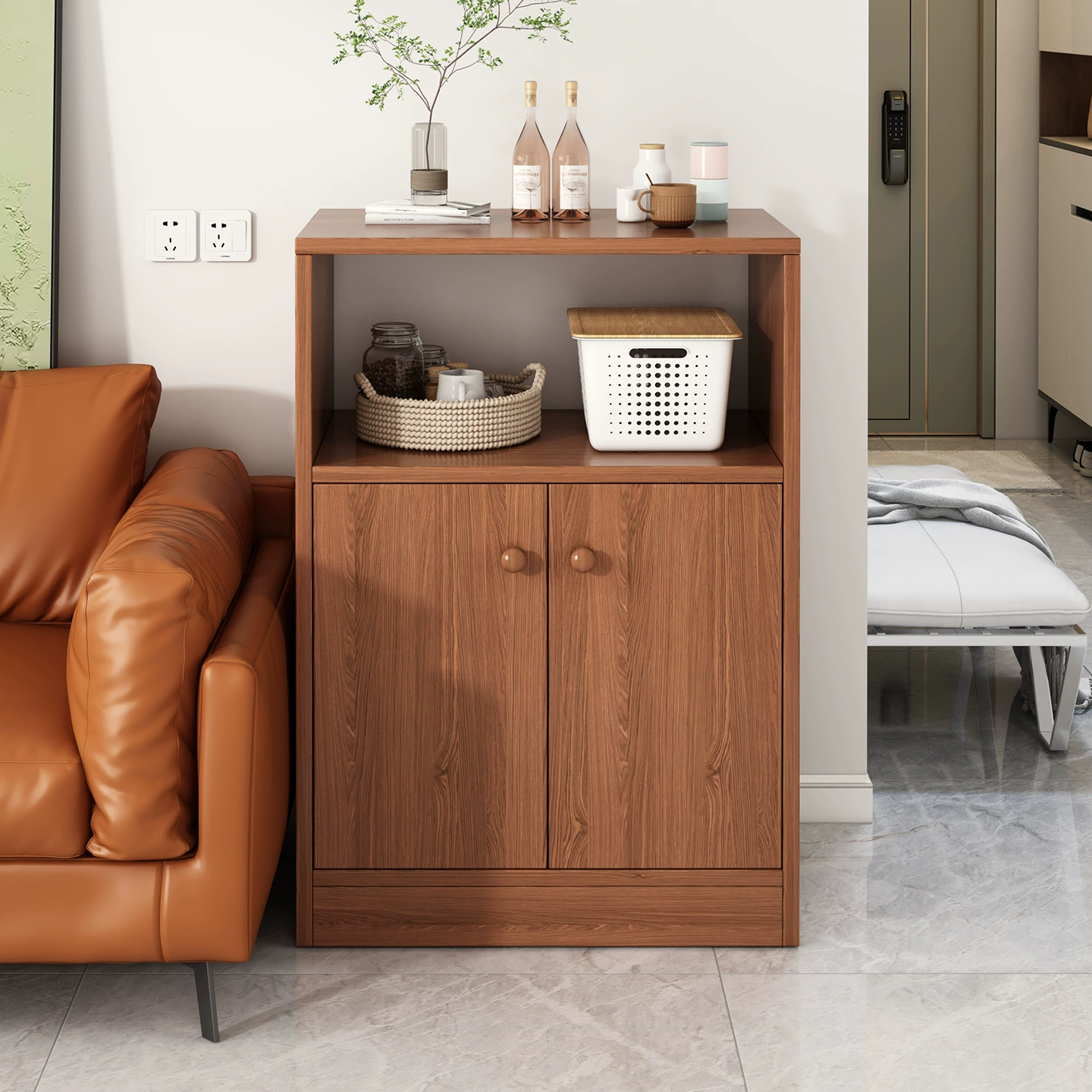 Цветной чайный шкаф из цельного дерева, буфет, шкаф для хранения, новый многофункциональный бытовой шкаф в китайском стиле, гостиная, настенный шкаф