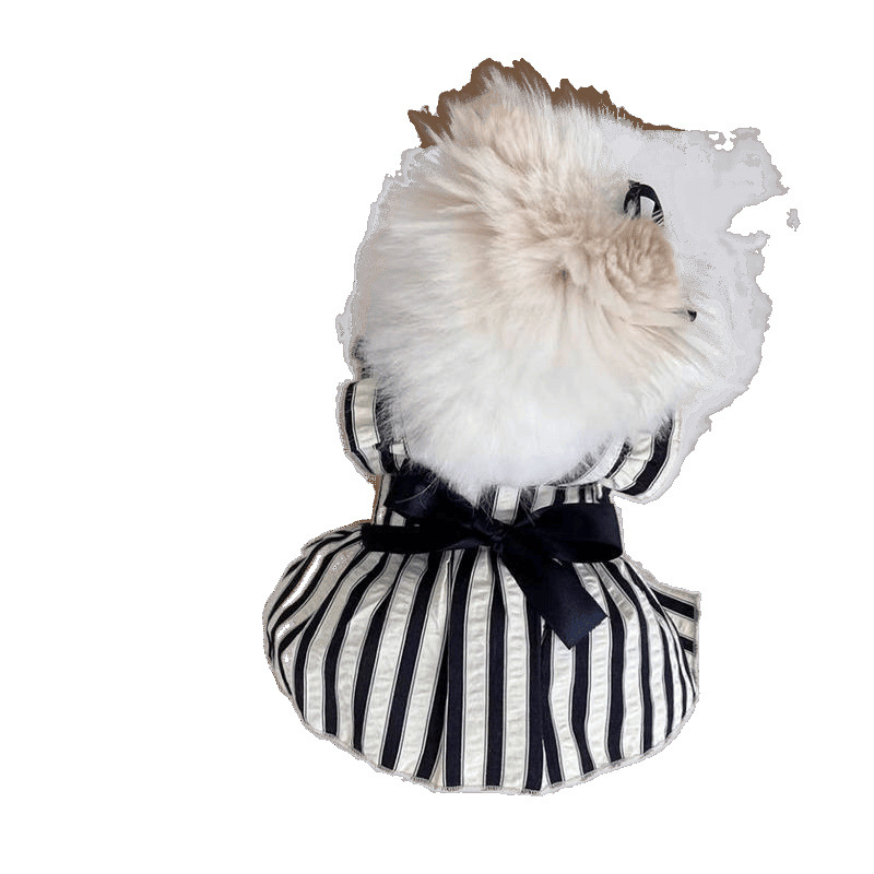 Perro mascota ropa de perro verano estilo princesa vestido de una pieza a rayas Teddy Bichon ropa para cachorros pequeños