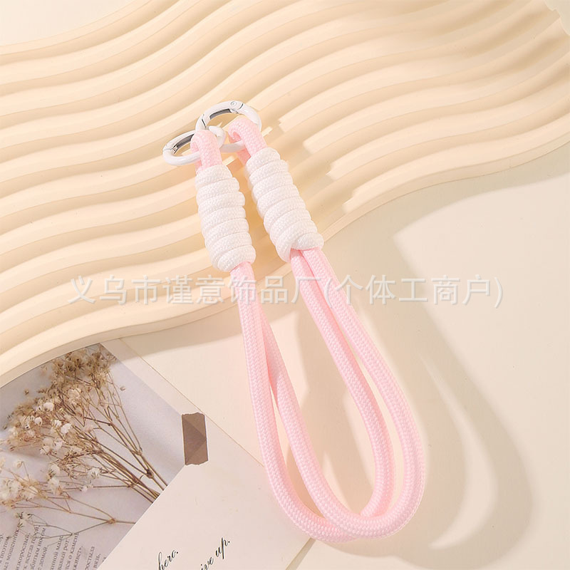 新款编织彩色短款双扣挂绳手腕绳包包挂件防丢手机壳公仔挂绳批货|undefined