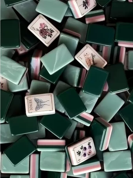 (New product) Fig-patterned acrylic American-style crystal mahjong tiles, color-blocked design, portable for travel, suitable for home use in Europe and America