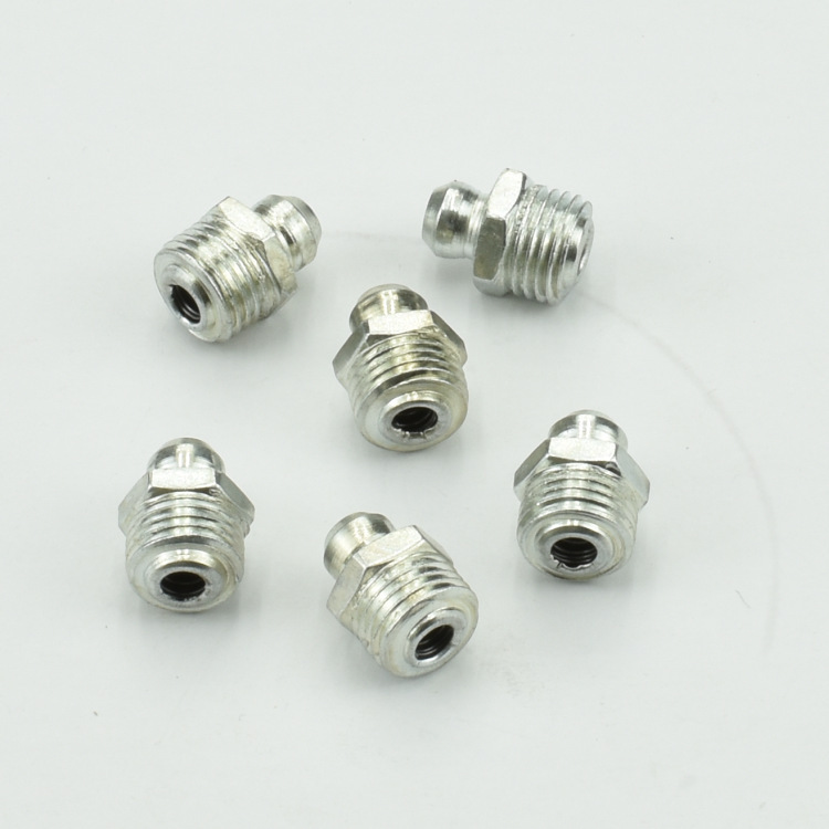 Codo recto americano 1/4-28 hierro niquelado de acero al carbono boquilla recta de acero inoxidable Boquilla de grasa de comercio exterior transfronterizo