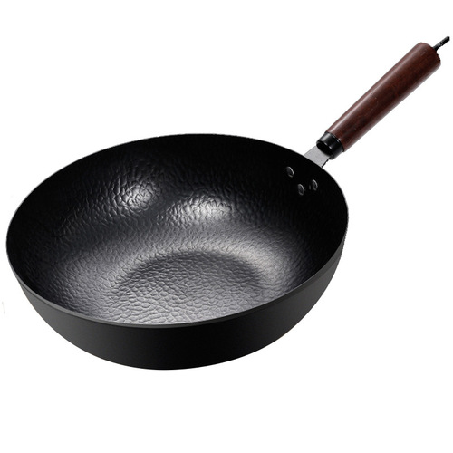Zhangqiu old-fashioned iron pot official flagship flat-bottomed wok non-stick uncoated induction cooker special cooking pot home