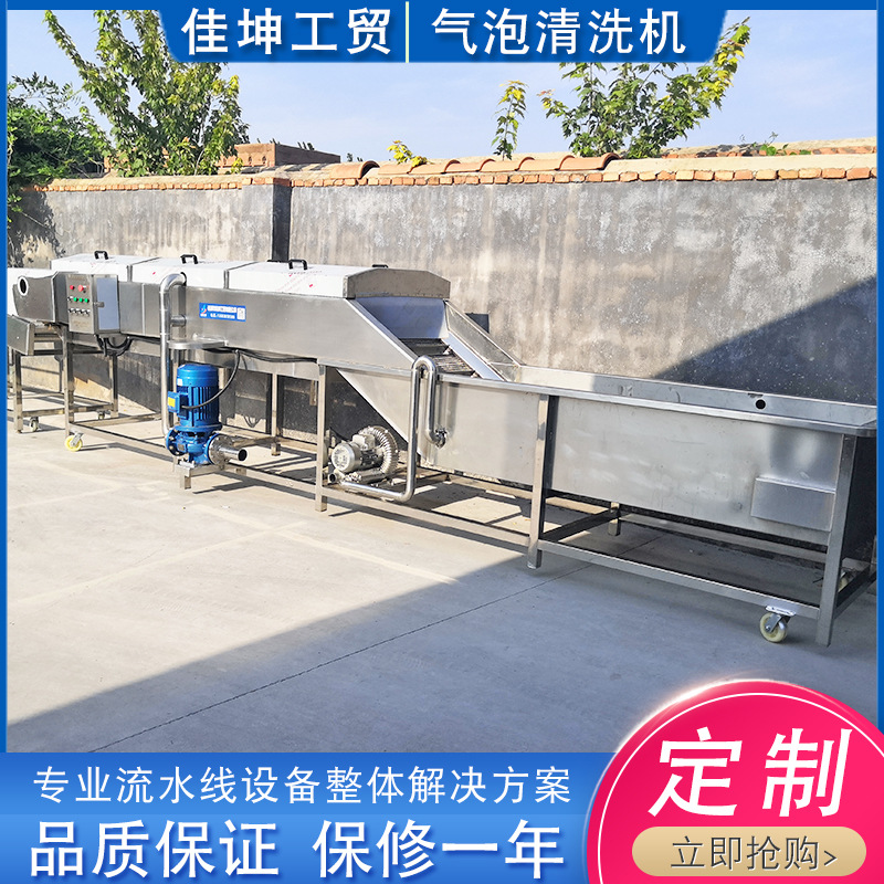半成品净菜加工成套流水线紫菜清洗机 龙须菜气泡清洗流水线