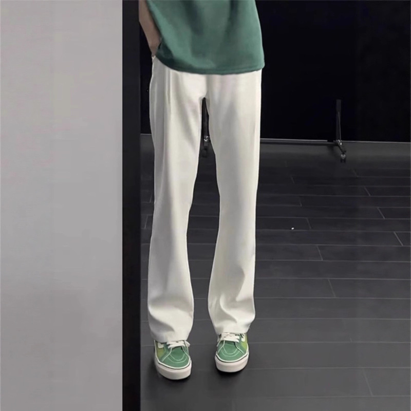 Factory Direct Supply Ice Silk Curved Blade Men's Cleanfit Drape High-End Slim Fit Flared Pants Autumn Casual Pants Factory Direct Supply Ice Silk Curved Blade Men's Cleanfit Drape High-End Slim Fit Flared Pants Autumn Casual Pants