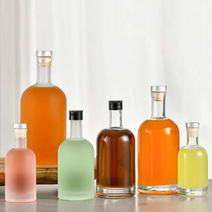 Botella de vodka transparente de 100ml botella de vino de fruta botella de vino medicinal botella de vino dividida l boca de seda 375ml botella de vino transfronteriza