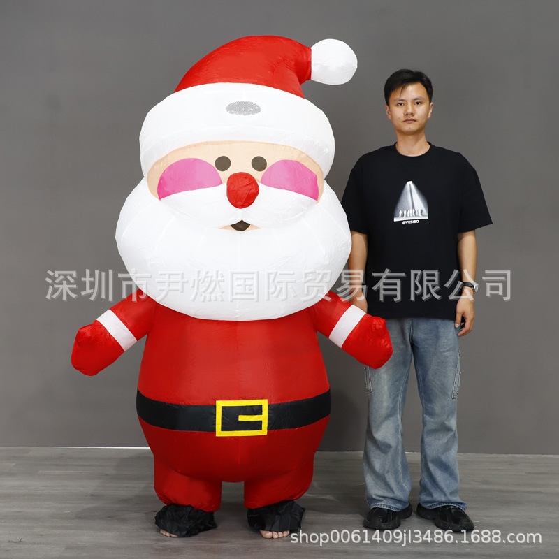 Disfraz Inflable de Papá Noel, Poliéster, para Fiestas de Halloween y Espectáculos image 3
