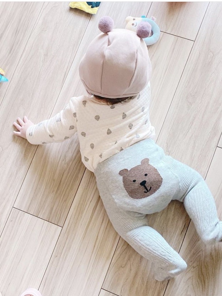 Polainas de los niños grandes PP alto elástico oso otoño e invierno Bebé estilo occidental ins estilo europeo y americano niños y niñas pantimedias