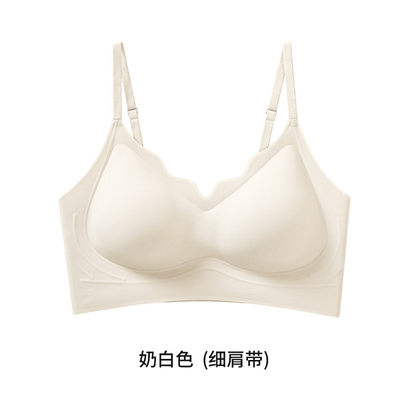 草本の初色の下着の女性の2025年の新型のゼリーの条の柔らかい支持はサスペンダーの跡がなくて、通気性が薄いブラジャーを閉じます。|undefined