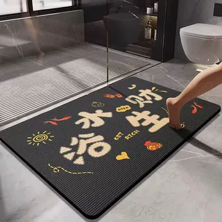 浴室地垫硅藻泥灰色卫生间厕所门口脚垫子耐脏易打理吸水止滑门垫