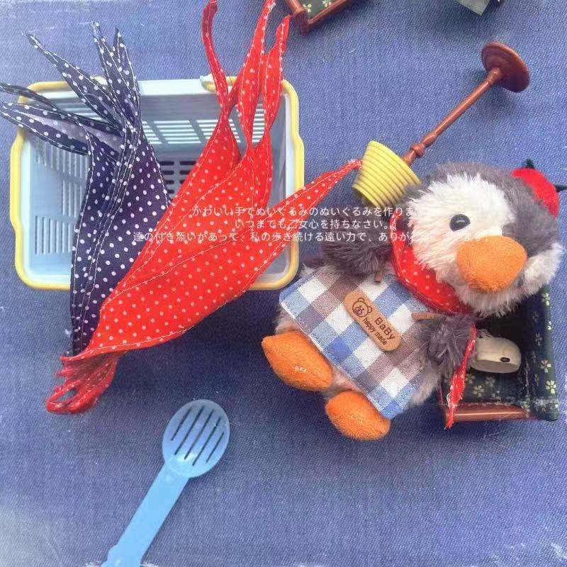 Blue double layer triangle scarf