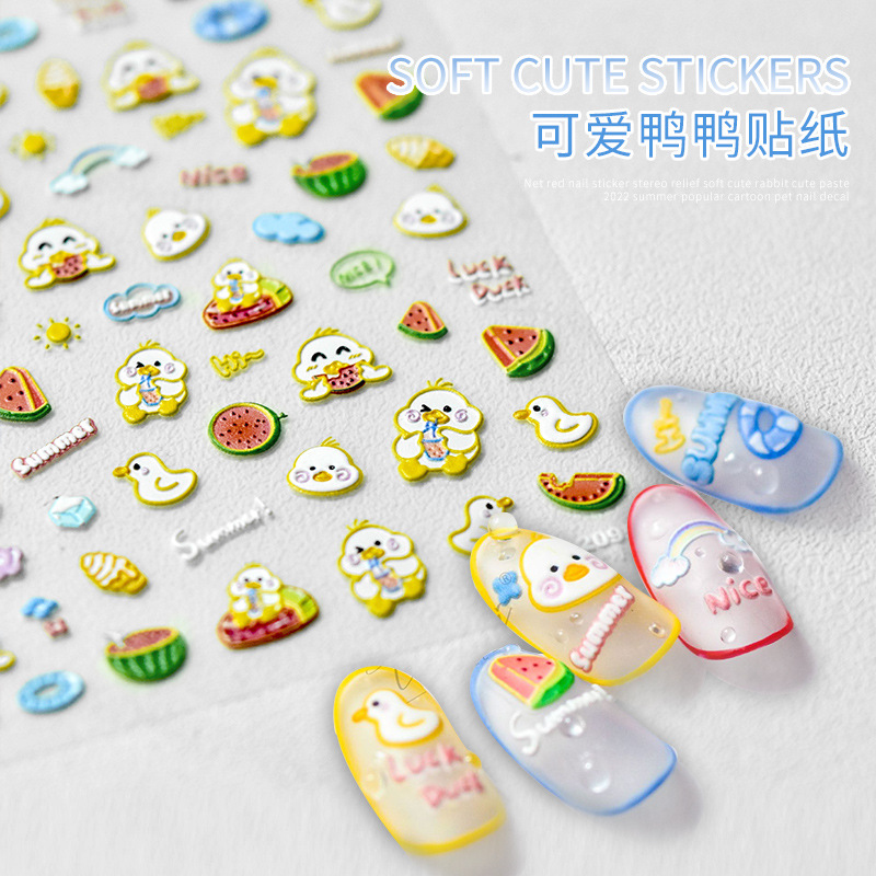 Jiafei 3D pegatinas tridimensionales niños pegatinas de uñas tomoni en relieve lindo mascota de dibujos animados lindo Oso De piel Bola de juguete patrón