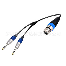 3.5mm Stereo Jack Male to Dual XLR Male Aux Audio Mixer
