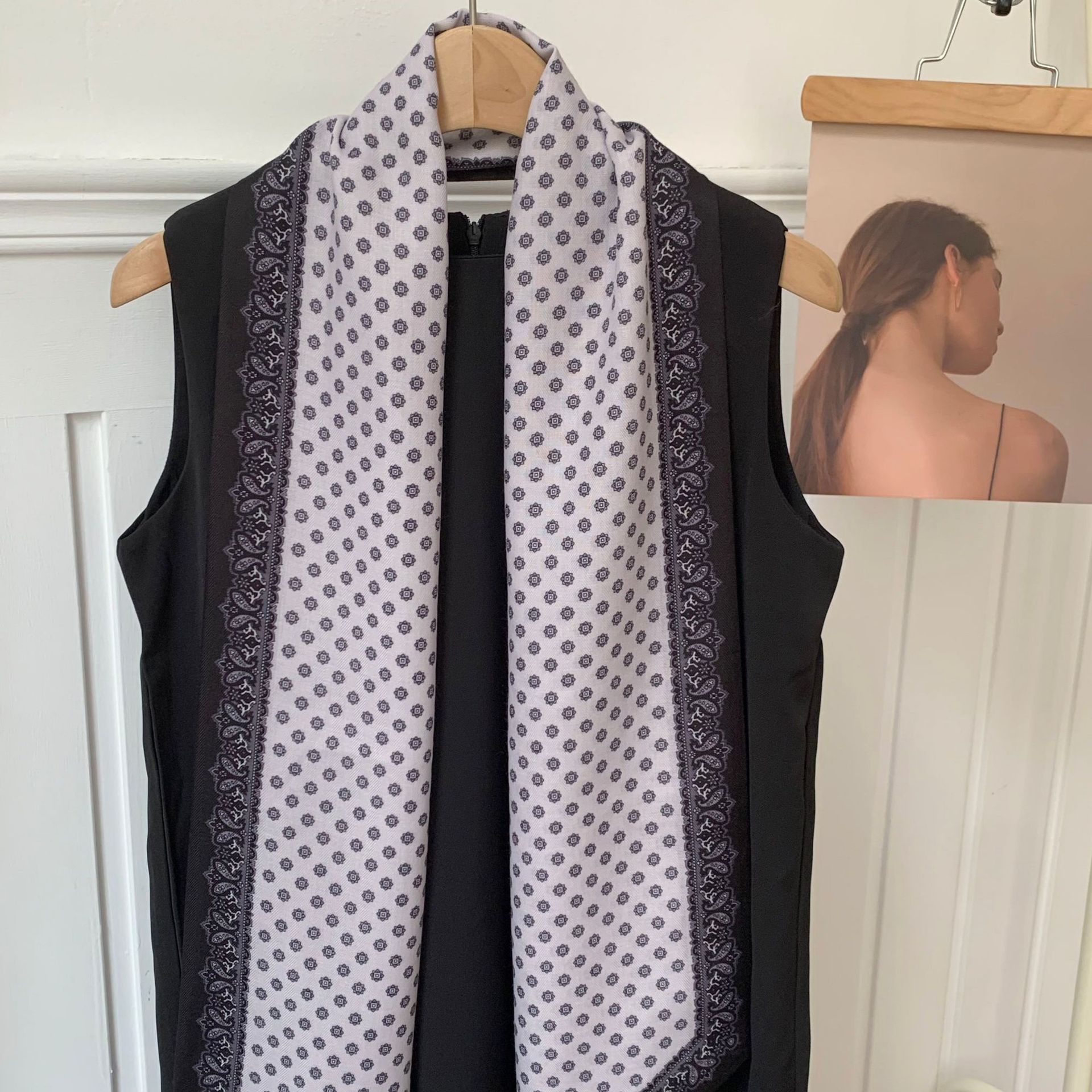 Pañuelo de seda, tira larga, sentido avanzado, nuevo estilo, bufanda pequeña para el cuello, pañuelo floral, cinturón de decoración literaria de todo fósforo pastoral femenino de verano