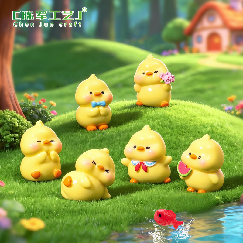 Miniature landscape cute bouquet bow tie little yellow duck figurine DIY decoration accessories mini desktop ornament Miniature landscape cute bouquet bow tie little yellow duck figurine DIY decoration accessories mini desktop ornament