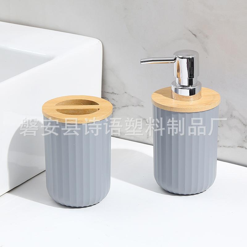 Baño doméstico con estriado 7 piezas para almacenar herramientas de limpieza artículos de higiene basura lavabo cepillo de inodoro taza hidráulica caja de jabón