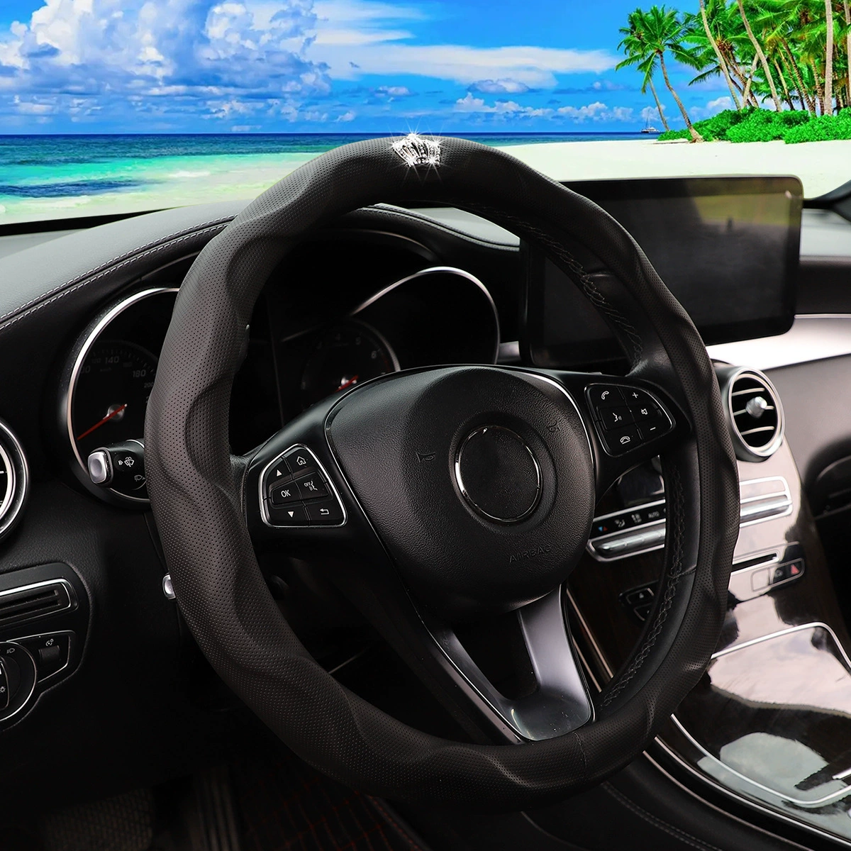 PU кожаный трехмерный Crown Comfort Нескользящий новый автомобильный комплект рулевого колеса четыре сезона универсальный трансграничный электронной коммерции AliExpress