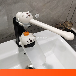 Children's Faucet Extender Silicone Splash-Proof Gadget Universal Cute Cartoon Switch Handle Extender Water Guide