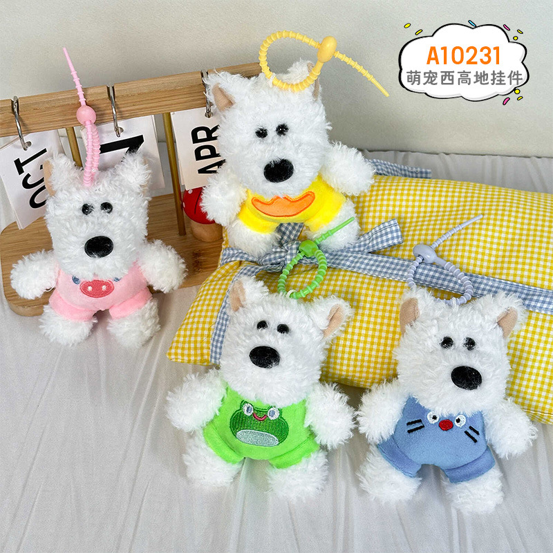 Cute QMeng Red West Highlands gran nariz perro curar muñecas patatas fritas serie de bocadillos para calmar muñecas de peluche perro