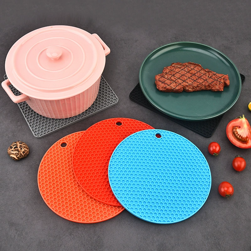 Фабрика в наличии из четырех частей круглый квадратный сотовый коврик против ожогов силиконовая подставка для салфеток Подставка для салфеток коврик для салфеток Настольный коврик