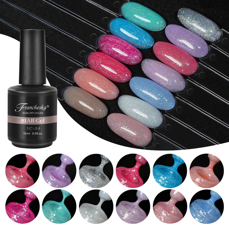 Manicure Biab Gel Multifunctional Construction Glue 15ml Cross-Border Liquid Crystal Extension Glue Nail Salon Factory Wholesale