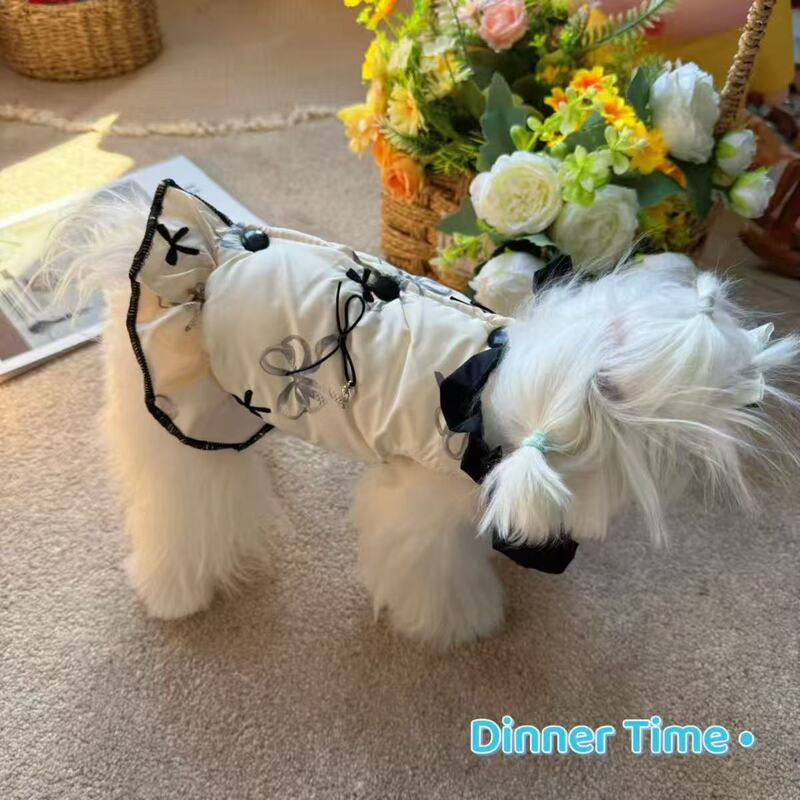 秋冬款狗狗泰迪犬小体比熊博美秋冬保暖可爱宠物猫咪加绒加厚棉裙|undefined