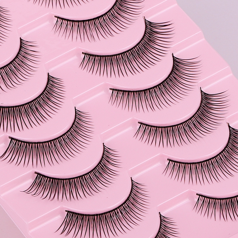 10 pares de pestañas falsas de terroles duros de una sola pieza de cómic Barbie Pequeño Demonio Pequeño Pequeño