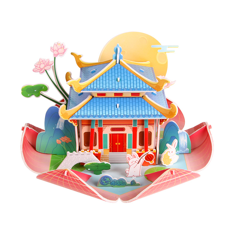 3D estereoscópico rompecabezas del mediado de otoño niños 3 - 6 años de edad DIY hechos a mano juguetes de regalo de aprendizaje infantil pequeños regalos al por mayor