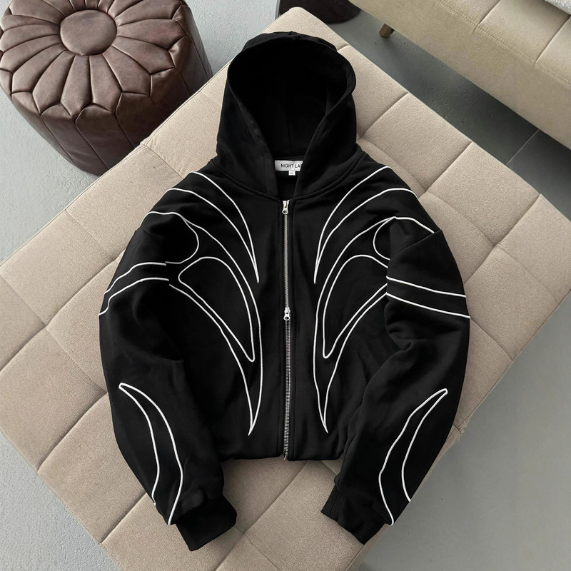 Hooded Zipper Sweatshirt Cardigan Top Jacket Design Autumn and Winter New Casual Style