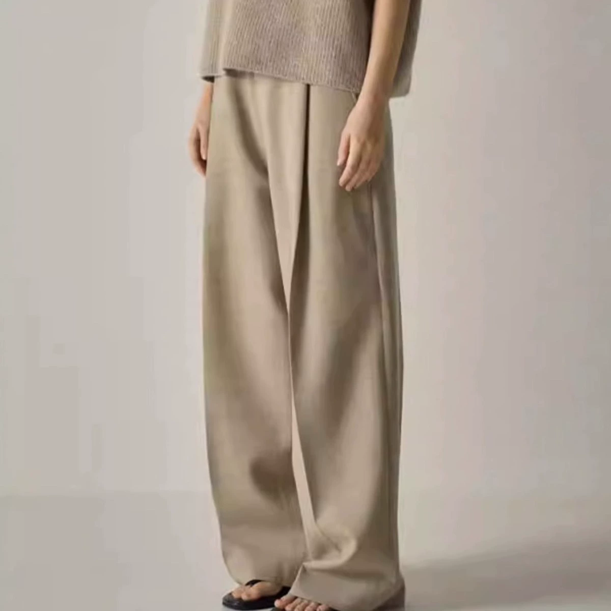 FACA * E PATTE * N осень новые свободные шерстяные повседневные брюки женские прямые широкие брюки брюки