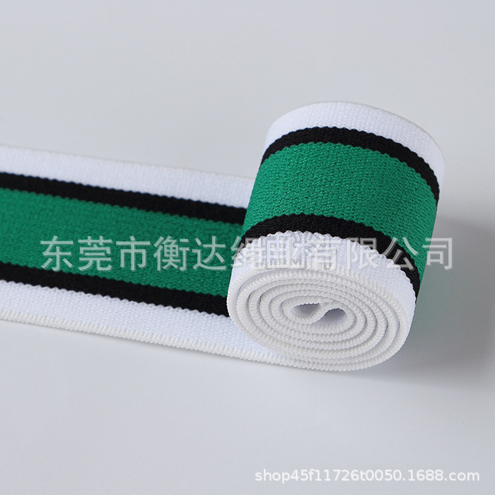 Inventario al por mayor de 4cm rayas de color medio de nylon elástico cintura lateral banda elástica accesorios de ropa