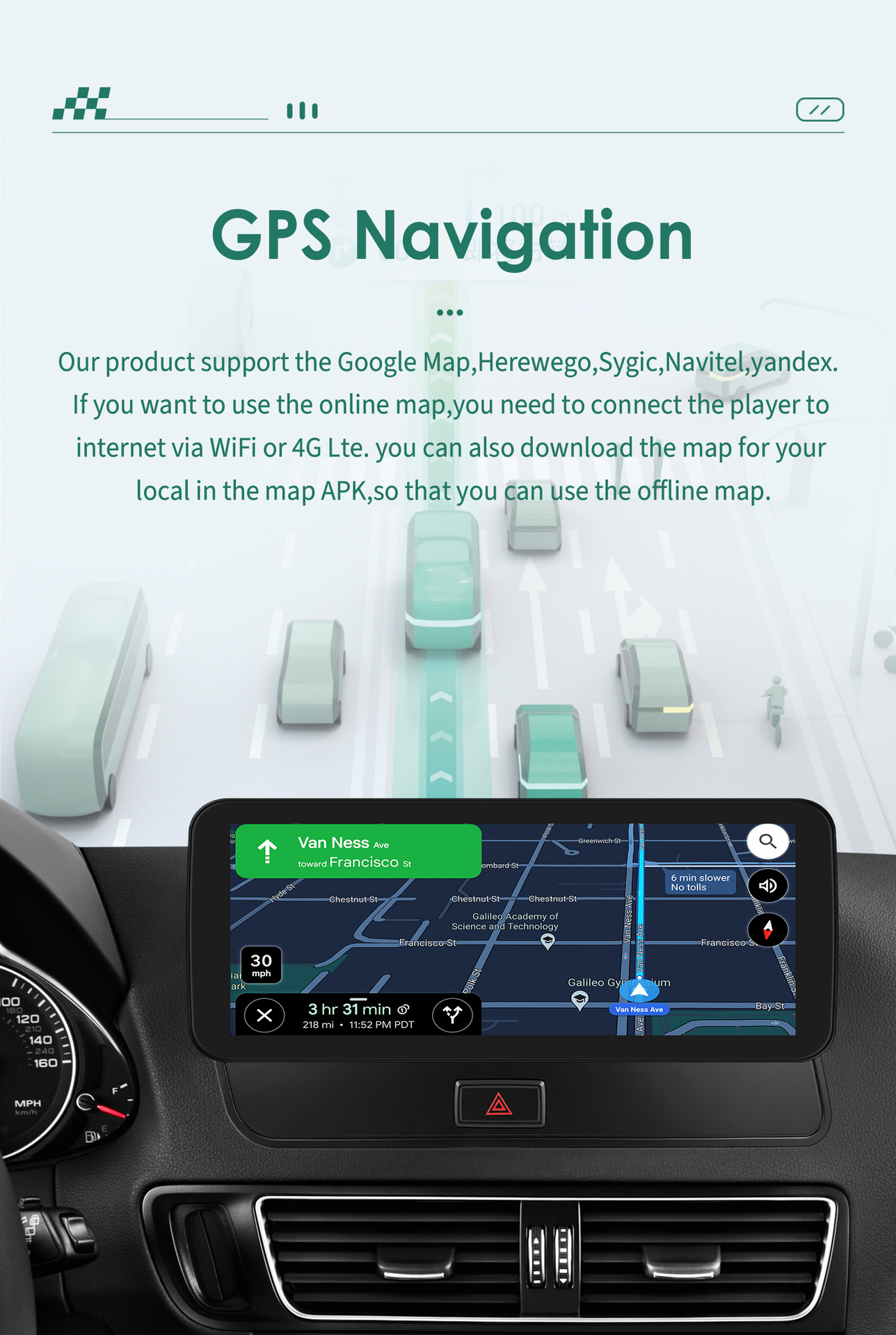 Suitable for 09-16 Audi Q5 Android large screen central control display navigation reversing image all-in-one machine