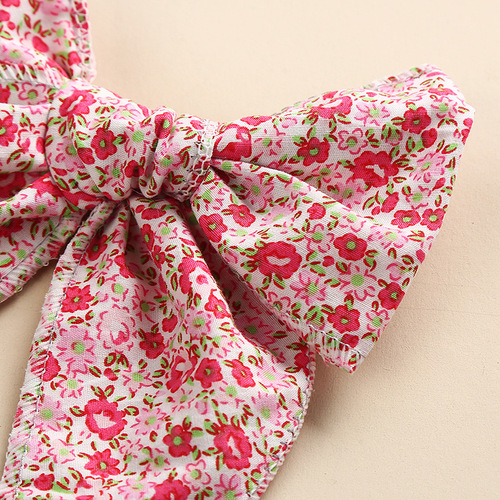  Spring New Cotton Printed Hair Clip Children and Girls Bow Ponytail Hair Clip Princess Leopard Print Headdress