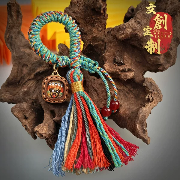 Xizang-style Yellow Garuda, Zaki Lhamo, Green Tara, Medicine Buddha, Tsa-Tsa Thangka Pendant, DIY Mini Thangka Accessories