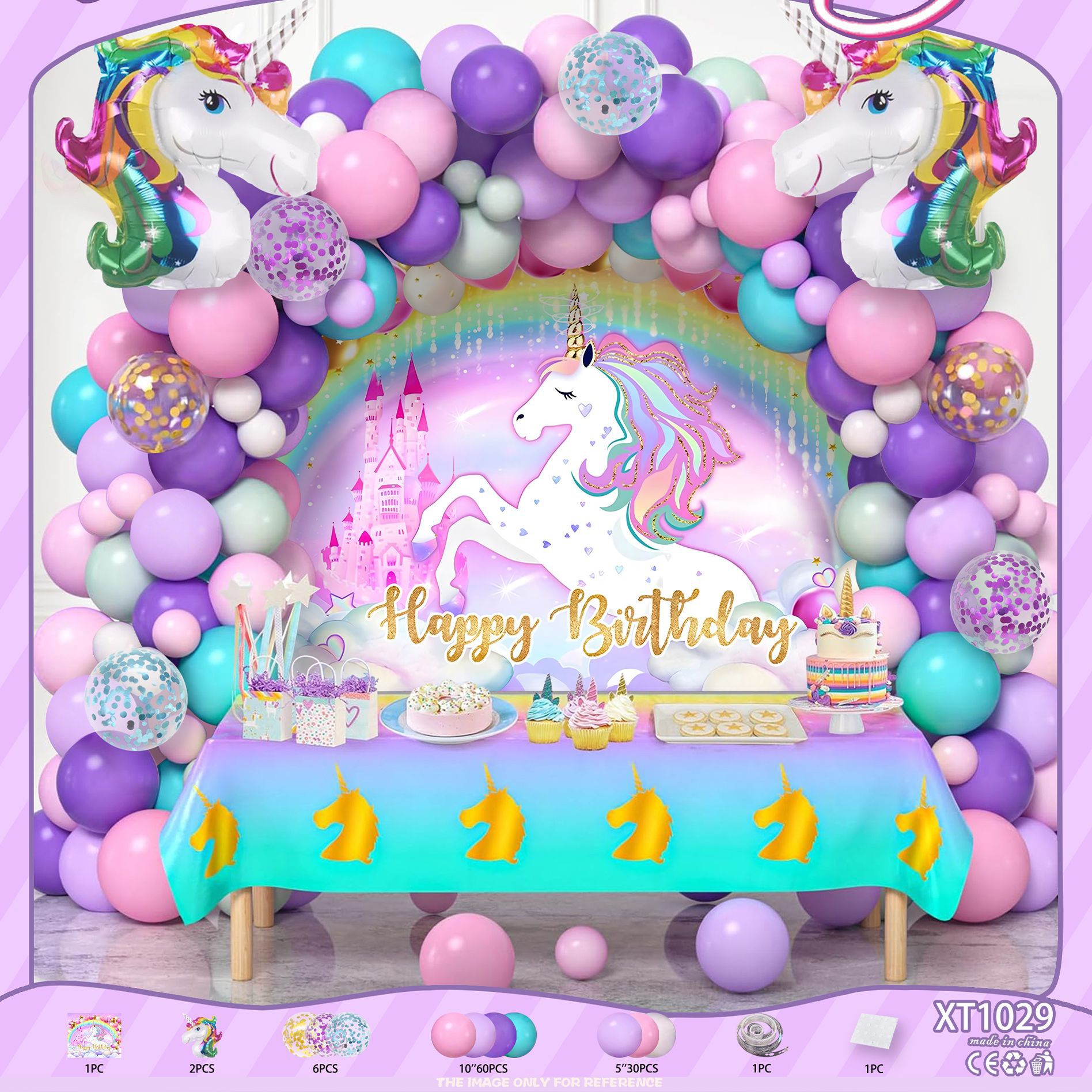 Fiesta de cumpleaños redonda escena diseño decorativo globo traje de juguete para niños globo de aluminio letras y números
