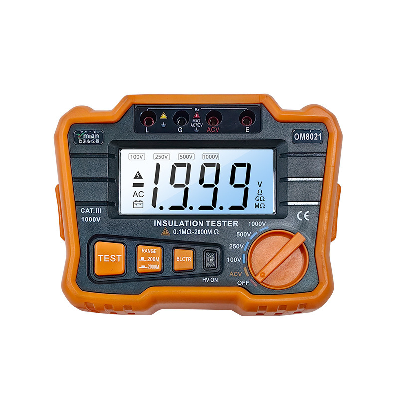 (2개) MEGOHMMETER OM8021 디지털 디스플레이 절연 저항 미터 5000V 저항 테스터