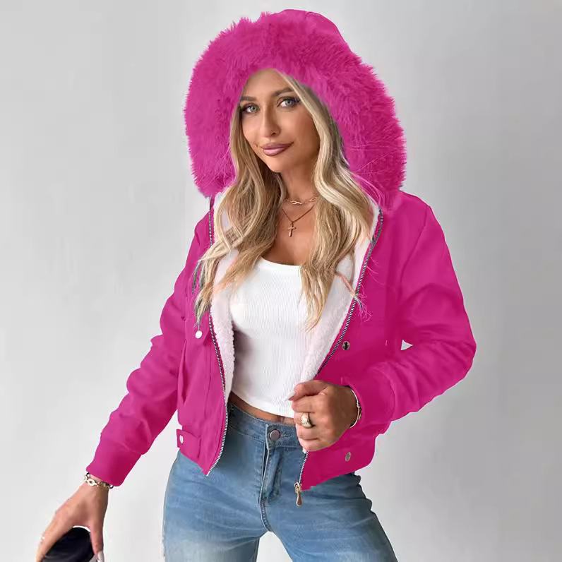 Abbigliamento donna 2024 Autunno e inverno Giacca casual Cappotto foderato in pelliccia Abbigliamento donna_voghion.com