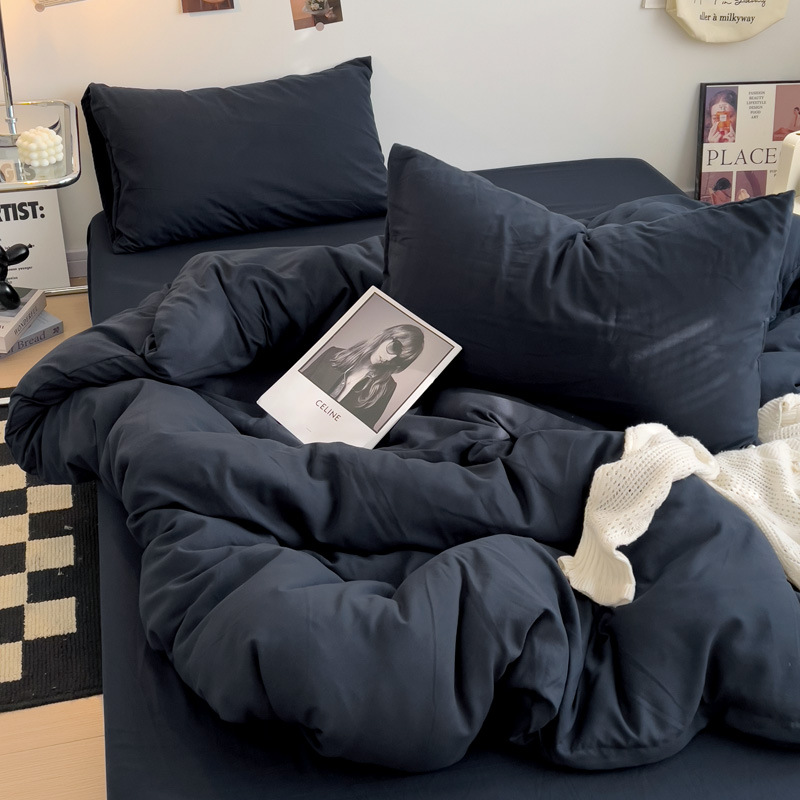 Madre y bebé clase A dormitorio desnudo cuatro piezas de algodón puro algodón colcha cubierta sábanas de cama de dormitorio de estudiantes tres piezas de conjunto
