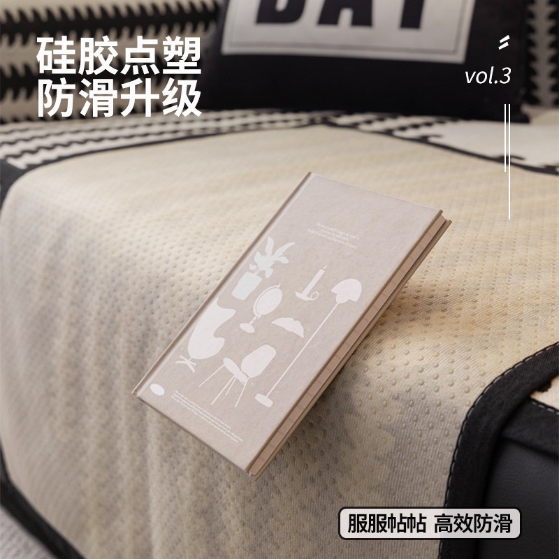 2024 nuevo cojín de sofá Schneider cuatro estaciones lujoso ligero general sensación de alto nivel antideslizante cojín de cuero recto cubierta de tela