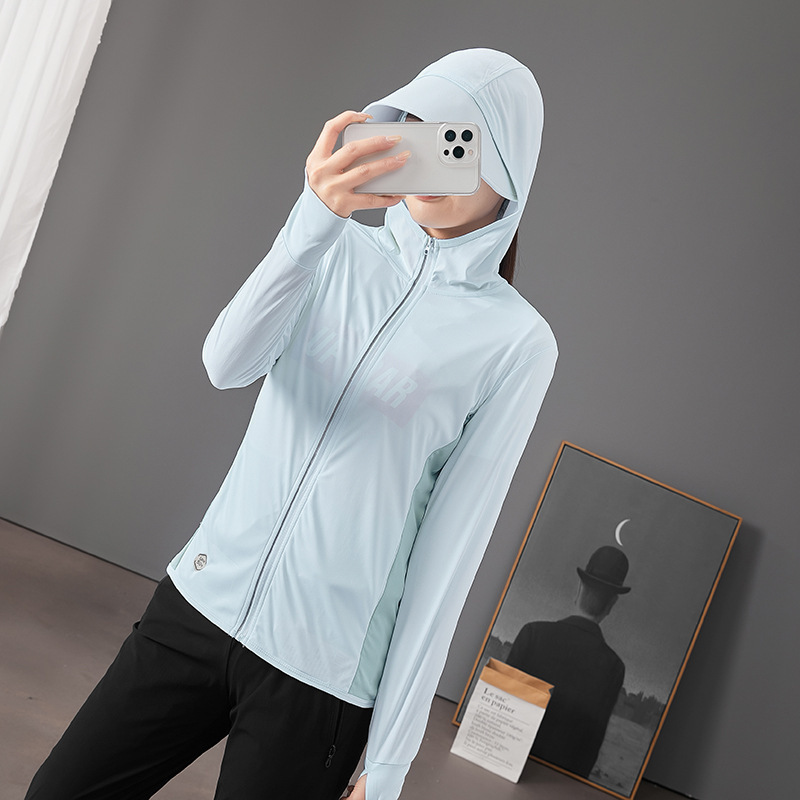 Ropa de protección solar para mujeres verano 2022 nuevo hielo anti-UV transpirable ropa de pesca de protección solar para hombres de bicicleta abrigo delgado image 3